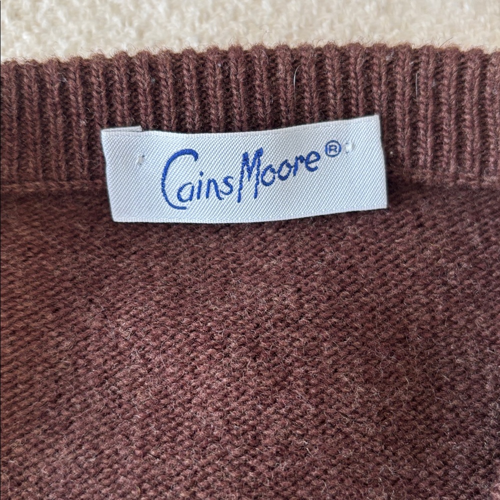 Coins Moore Colorful Merino Wool V-Neck Vintage Sweater size‎ XL - Picture 13 of 14
